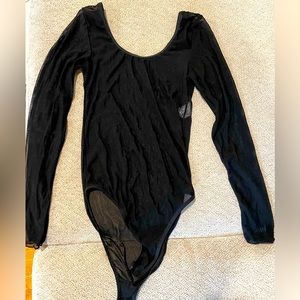 Mesh see through body suit top